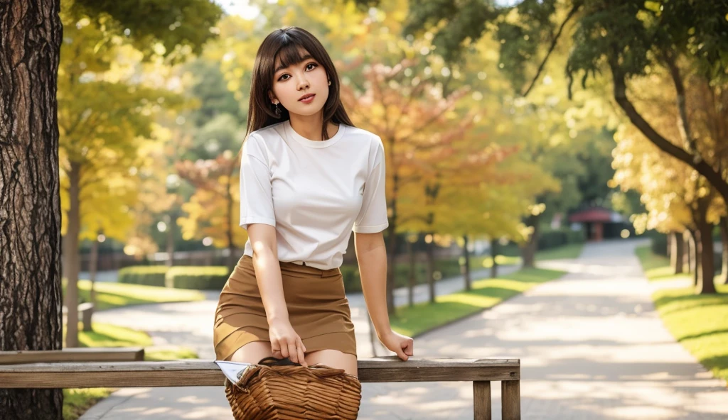  (8k, RAW photos, top quality, masterpiece: 1.2), ultra detailed, super resolution, (real, real photos: 1.37), portraits, high definition RAW color photos, professional photos, very detailed and beautiful, highly detailed, 8k wallpapers, amazing details, huge file size, official art, highly detailed CG Unity 8k wallpapers, highly detailed beautiful girls, highly detailed faces, Highly detailed eyes, Highly detailed skin, Highly detailed fingers, Highly detailed nose, Highly detailed detailed mouth, Perfect , Highly detailed background, Highly detailed clothing, (18:1.2), 30s, Cute girl, Famous Japan idol, Cute, Realistic Body, Petite, White skin, Radiant skin, Slim body, Handsome body, Brown hair, Short curly hair, (Blunt bangs: 1.2), smile, cute, youthful, pretty face, realistic face, delicate eyes, sagging eyes, beige shirt, skirt, earrings, camera gaze, front facing, standing, contrappost, high street, dynamic lighting, indoor 