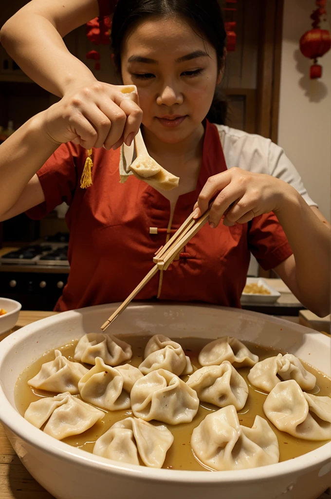 Making Dumplings for Chinese New Year