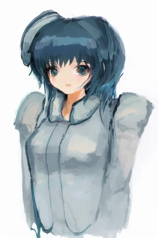 anime girl with green hair and a gray jacket, Drawn at Anime Painter Studio, Created at Anime Artist Studio, anime manga robot!! anime girl, anime girl, unknown art style, anime moe art style, paint tool sai!! green, an anime girl, anime stylized, mayuri shiina from steins gate, anime art style, anime woman, Kantai Collection Style