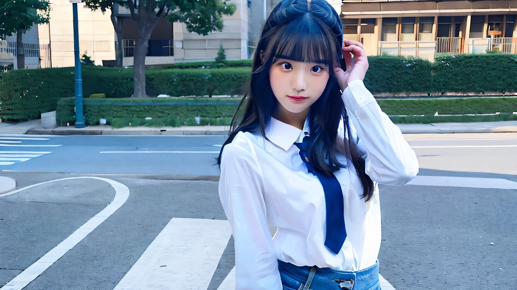 high-angle shot、Japanese woman wearing a short skirt and tie sitting on a train、cute school girl、Japan Female Student Uniform、with a Japanese school uniform、Surreal schoolgirl in Japan school uniform、a hyperrealistic schoolgirl、schoolgirl in school uniform、girl wearing school uniform、girl wearing school uniform、Wearing a school uniform、Full body of schoolgirl posing、 Nice skin、glistning skin、lovely thighs、glowing thigh、shining legs、knee high socks、sheer panty、Nasty laughter、sit on the train seat with your legs apart、Skirt flipping、Panties are wet、nipple erect、Glossy panties