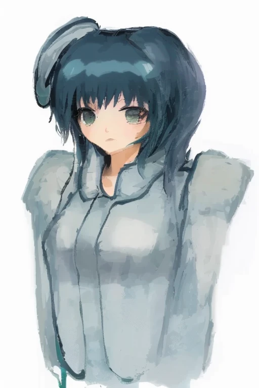 anime girl with green hair and a gray jacket, Drawn at Anime Painter Studio, Created at Anime Artist Studio, anime manga robot!! anime girl, anime girl, unknown art style, anime moe art style, paint tool sai!! green, an anime girl, anime stylized, mayuri shiina from steins gate, anime art style, anime woman, Kantai Collection Style