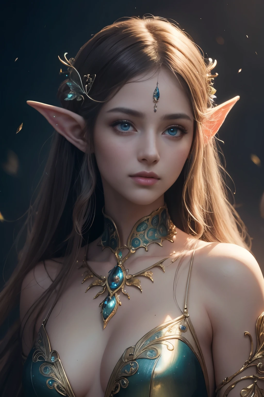 (Best quality, 4k, High-resolution, Masterpiece:1.2), Ultra-detailed, Realistic, Radiant lighting, Epoch Elves, Portraits, Fantastical colors, Fine art, Ethereal beings, Dreamlike, Whimsical creatures, Detailed facial features, Glowing eyes, Elven beauties, Ethereal glow, Mythical creatures, Harmonious composition, Dazzling colors, Stunning visual effects, Otherworldly appearance, Mesmerizing artistry, 