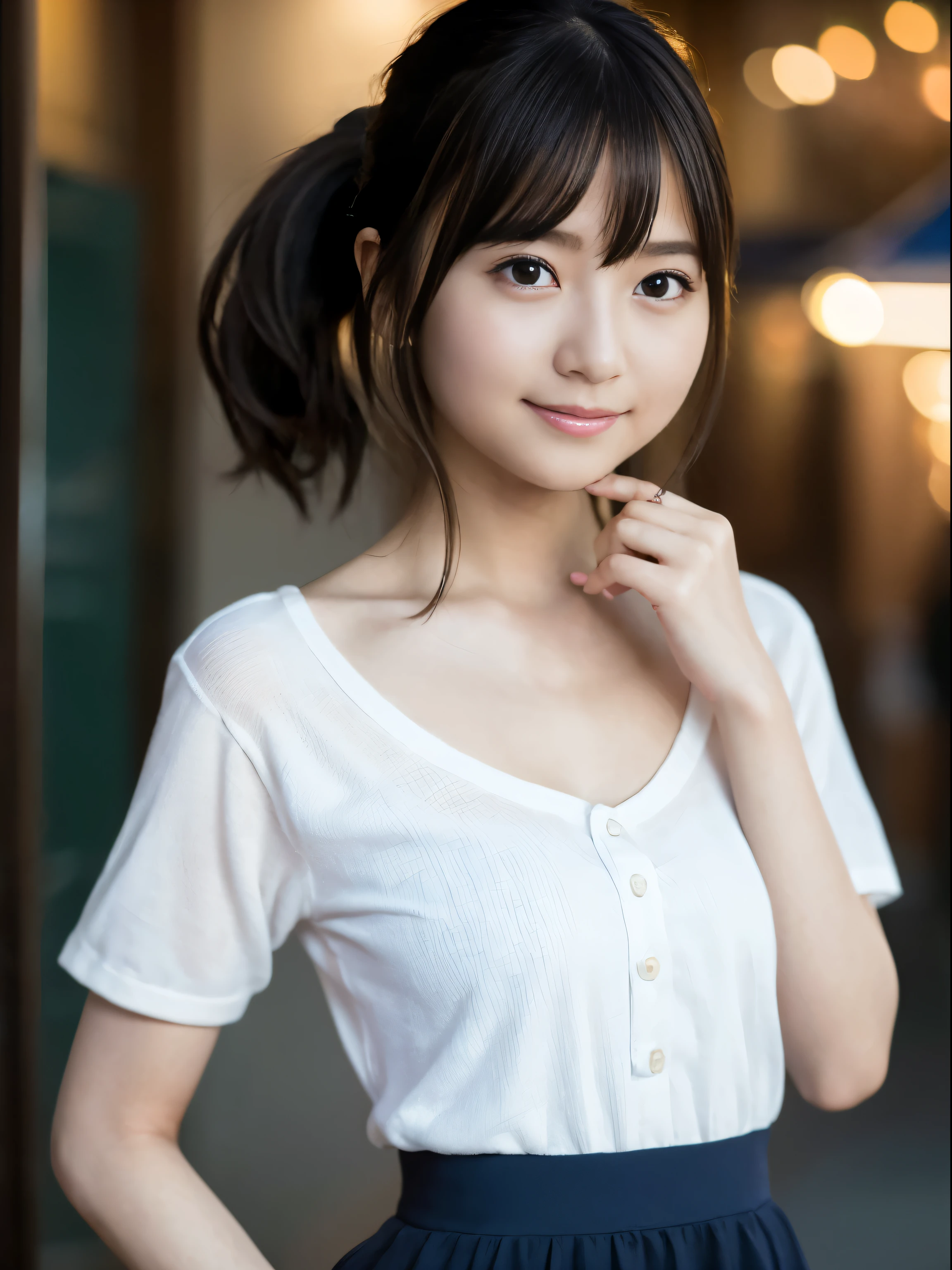 (8K、RAW photo、highest quality、masterpiece:1.2)、(realistic、Photoreal:1.37)、Super detailed、
1 girl、cute、alone、beautiful and detailed sky、Detailed cafe、night、Are standing、date、(blush of the nose)、(laughter:1.1)、(closed your mouth)、small breasts、enchanting smile、nightの街角、Neon Light Glow、professional lighting、Sony α7R4、Zessie 50mm F1.8、
medium breasts、beautiful detailed eyes、Autumn outfit、mini skirt、(short hair:1.2)、floating hair、smile、smile、 girl、OL uniform、ponytail hairstyle、sexy pose、Sexy smile
Rembrandt Lighting(rembrandt lighting)