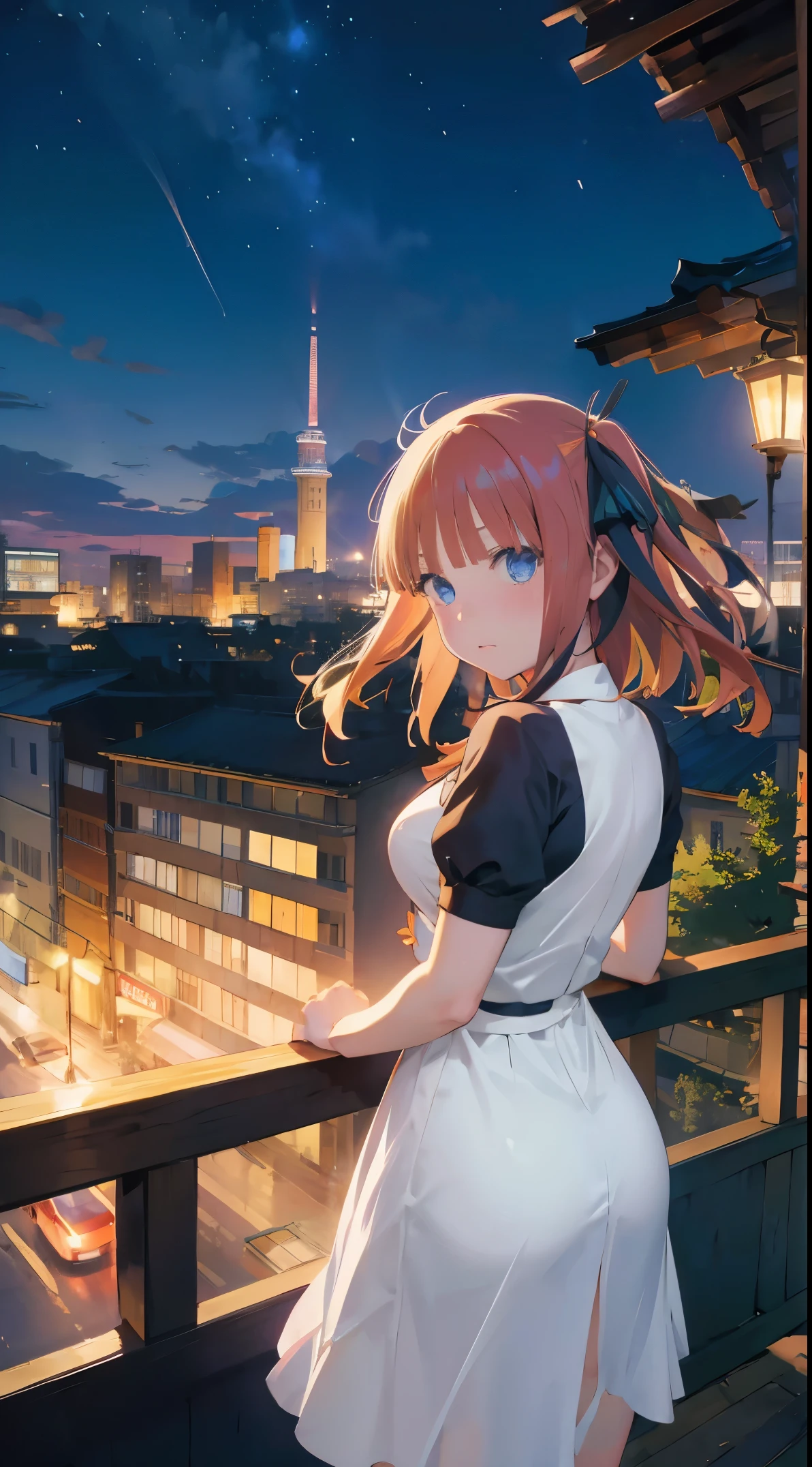 Nino Nakano,vestido de senran Kagura,ciudad nieve