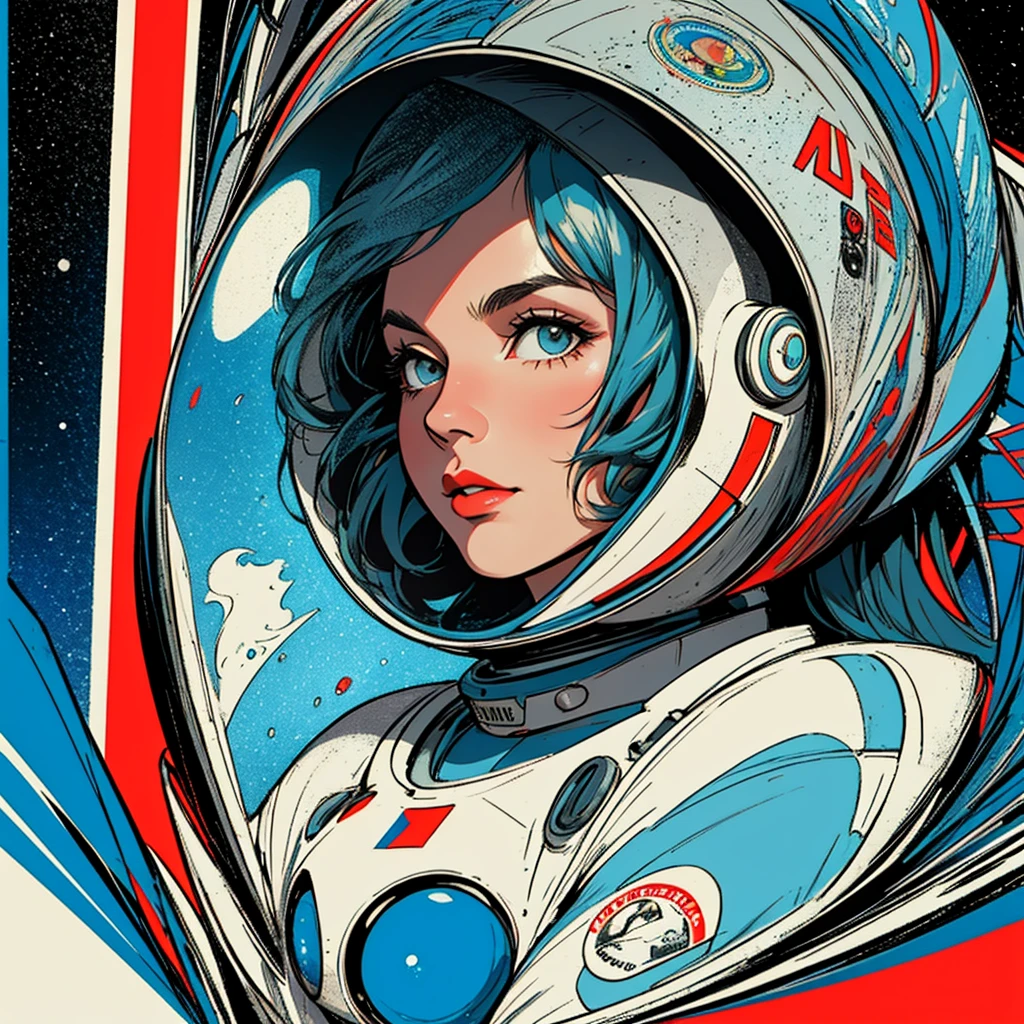 32k,highest quality,Perfect One Woman,60's,70's,80's,old movie posters,universe,retro,vintage,bauhaus,abstract,Space Thriller Movie Poster,Futuristic,shape,OK,propaganda,war,