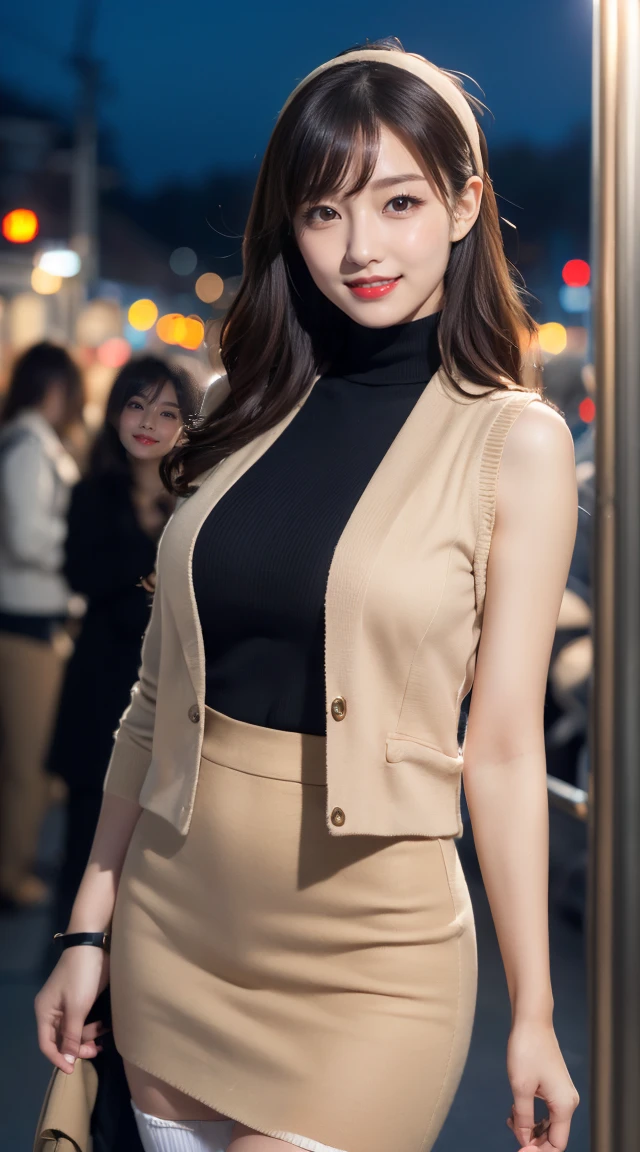 
(((full body,including legs)))、(((オフィスレディ、OL、office lady、通勤中、 little smile,blush,beige  knit、beige tight jacket)))、(((horseshoe-shaped hairband)))、formal ,high heel、(((full body,including legs)))、Dressed up、(Photo real:1.4)、(A hyper-realistic:1.4)、(Photorealistic:1.3)、 (gentle lighting: 1.05)、(Improve the lighting quality of your video:0.9)、32k、 1Girl、28years old girl、photorealistic lighting、Back lighting、Facial Lights、Ray Trace、(bright:1.2)、(Increase quality:1.4)、 (best quality real texture skin)、Fair eyes,Delicate and delicate face, Close-up of the face, beige knit,very tight knit ,v-neck knit,sleeveless knit,no-sleeve knit,((beige knit [see-through knit:1.5], stands out nipples,)),beige midium skirt ,beige tight skirt, (red stocking),(Bodyline mood improvement:1.1)、Glossy skin、wavy hair,韓国アイドル、乃木坂アイドル、Sculptural Idol Pose、little smile,blush,Beautiful actress、 (((midium breasts))),(perfect row of teeth),slender waist and hip,beautiful long legs,(full shot)、((8heads tall)、(((誘惑している、恥ずかしい)))、(eye shadow),((red cheek、red lips)),(Super Clean Night View、night time),blush,little smile,(((full shot))),(((in the crowded night train)))、