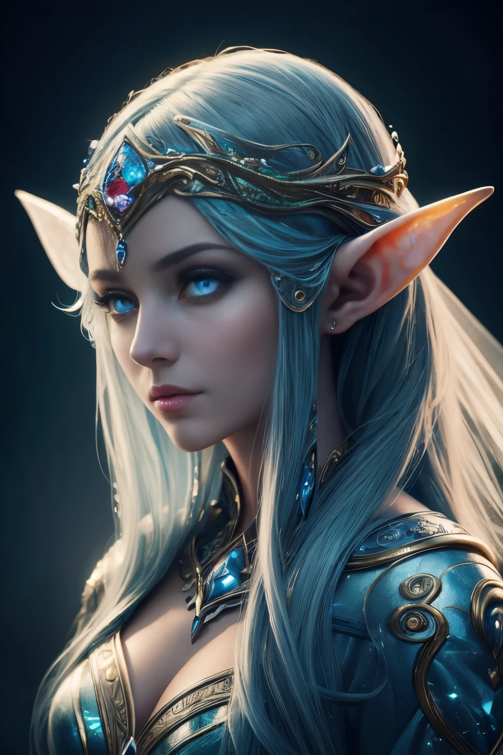 (Best quality, 4k, High-resolution, Masterpiece:1.2), Ultra-detailed, Realistic, Radiant lighting, Epoch Elves, Portraits, Fantastical colors, Fine art, Ethereal beings, Dreamlike, Whimsical creatures, Detailed facial features, Glowing eyes, Elven beauties, Ethereal glow, Mythical creatures, Harmonious composition, Dazzling colors, Stunning visual effects, Otherworldly appearance, Mesmerizing artistry, 