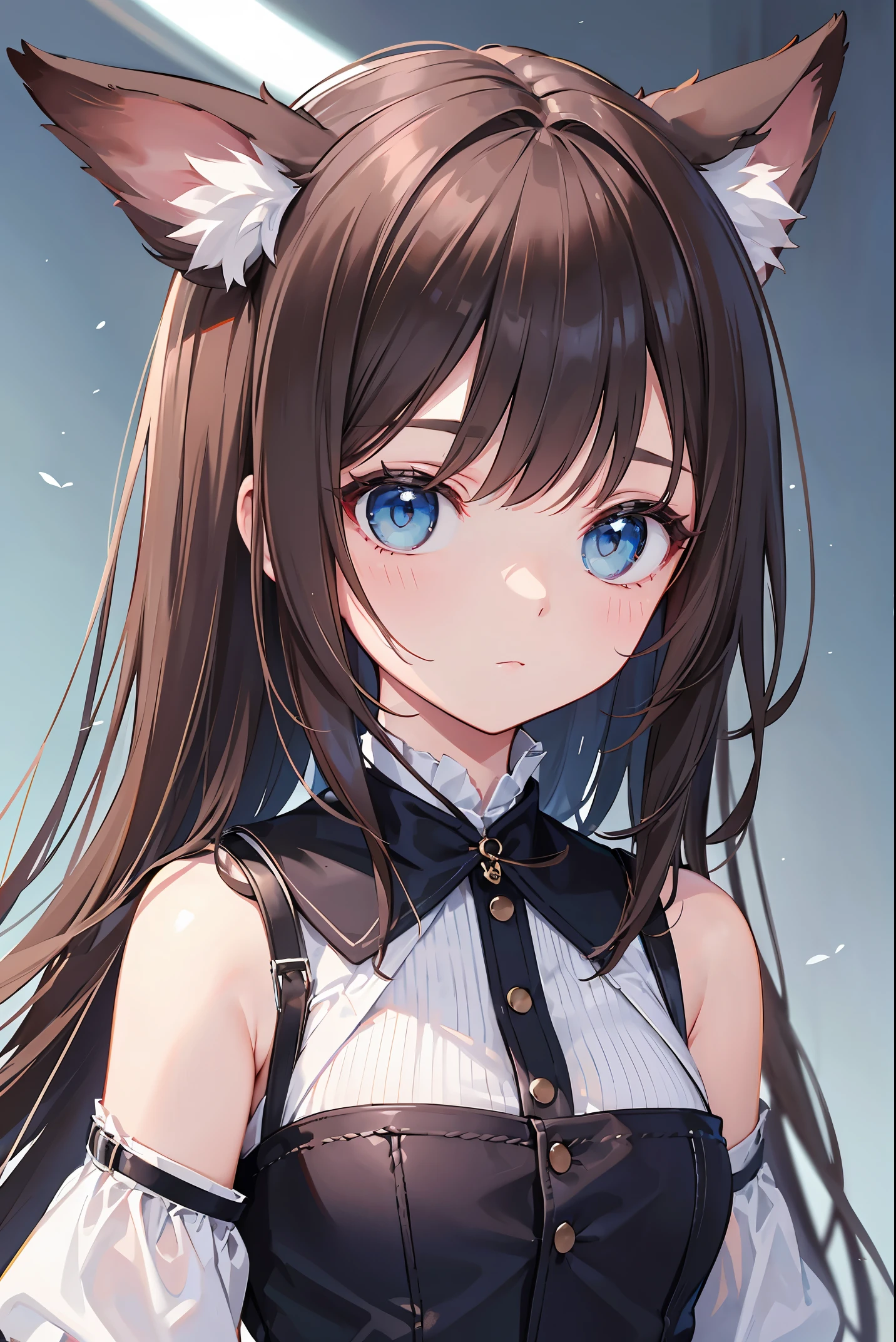 (animal ears), dark brown hair, blue eyes, (masterpiece), (best quality), (ultra-detailed), more_details:-1, more_details:0, more_details:0.5, more_details:1, more_details:1.5, glowify