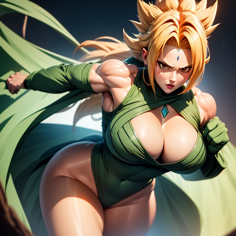 An Unconventional Depiction of Goku in a Green Arrow Suit, with Exaggerated Feminine Features (Best Quality, 4k, 8K, high resolution, Masterpiece: 1.2)

Goku, the renowned Saiyan warrior, dons an unexpected outfit – a green arrow suit. His muscular build is accentuated by the form-fitting attire, but what follows are features that diverge from the character's traditional feminin physique. Goku's tits bursts with an abundant amount of flesh, protruding as large, luscious breasts. Similarly, his bottom half exhibits an expansive derriere, adding to the