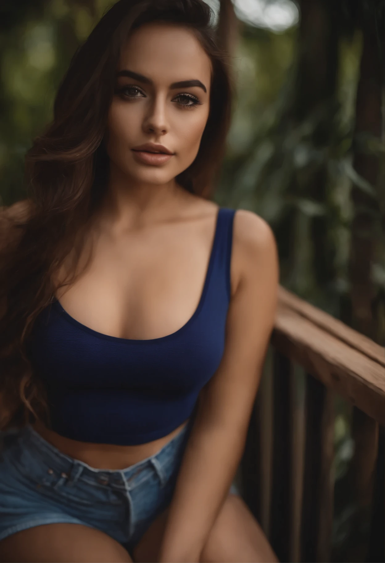 Colombian woman with matching tank top and panties, fille sexy aux yeux marron, Portrait Sophie Mudd, Portrait de Corinna Kopf, cheveux bruns et grands yeux, selfie of a young woman, Les yeux dans le club Violet Myers, ohne Maquillage, maquillage naturel, Look directly into the camera, Visage avec Artgram, dezentes Maquillage, Superbe photo du corps entier avec des fesses et des seins , dans la chambre, Fission