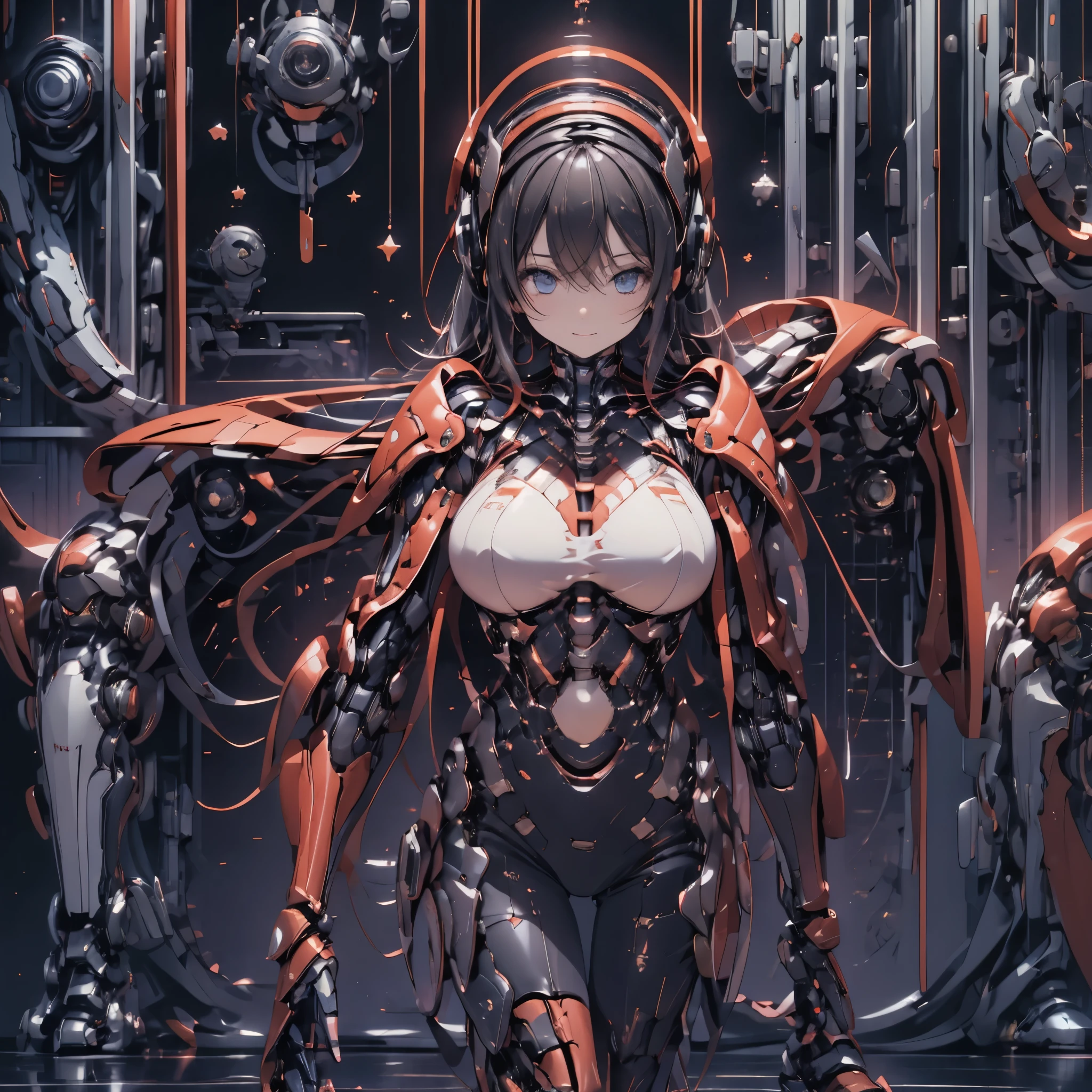 8K　4K　Beautiful images　masterpiece　Super high quality　wallpaper　beautiful woman super beautiful　Ultra high resolution end of the century　near future　Skyscrapers　cyber-　knife　mechanical　mask　machine arm　cyber-ウェポン　cyber-マシンナリー　cyber-ウォーリア　breast enhancement　blue eyes　mask　