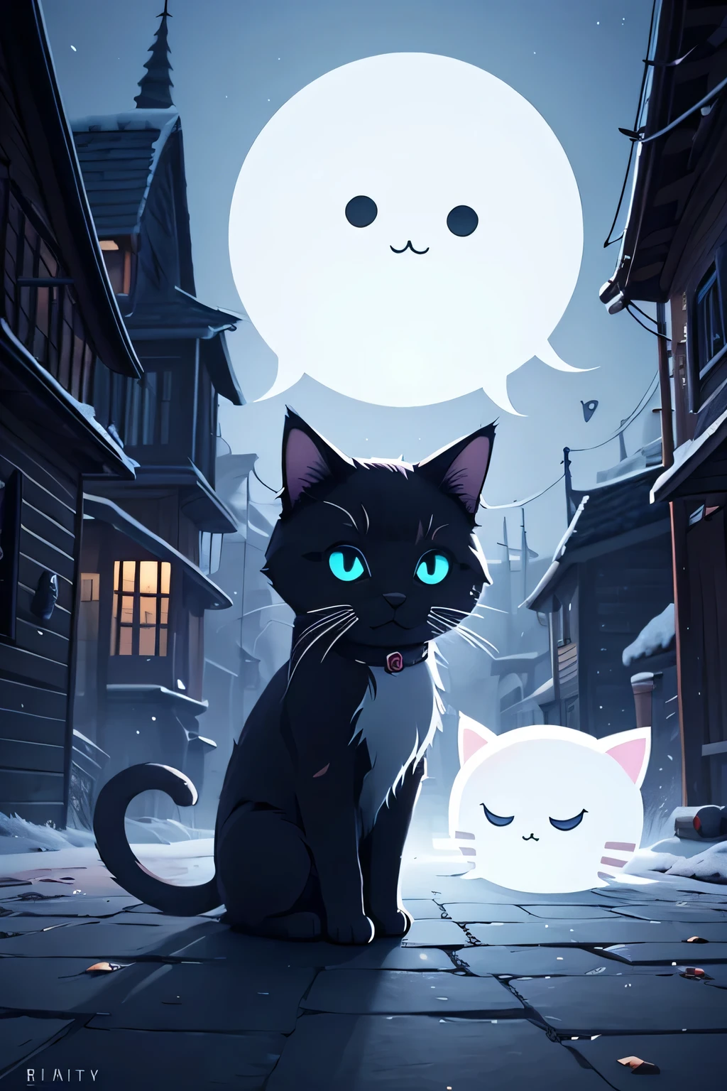ghost kitten, 2D game style