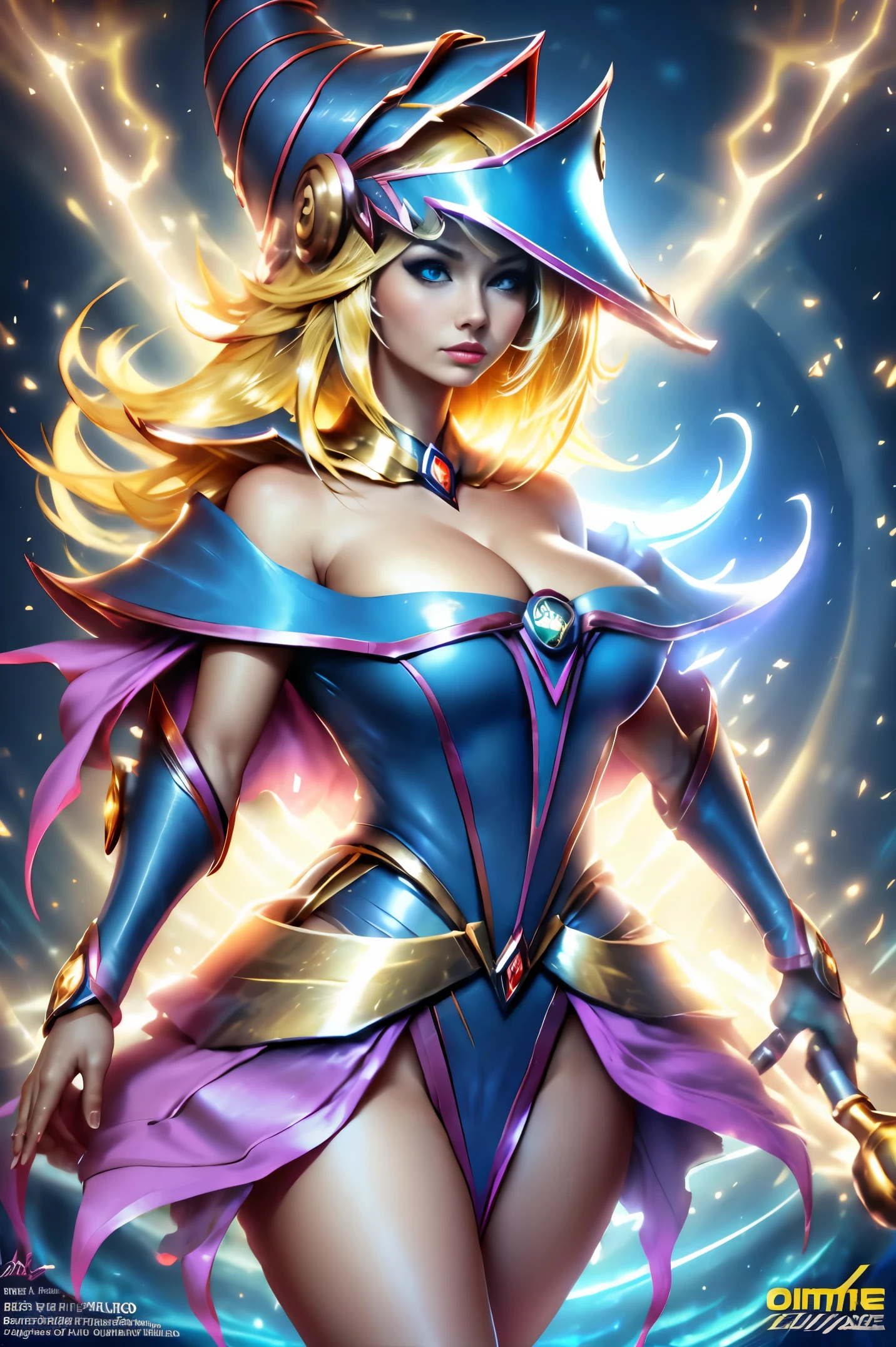 solamente, Super fine photo, Unreal Engine 5 8K UHD digital art portrait of a girl, Arte conceptual, character concept design, wearing a tight, shiny white dress with metallic details, corona de oro, ojos azules, fantasy princess, guante metalico, cabello largo y rubio, La mejor calidad, Obra maestra, Super detailed, sharp focus, pose Sujestiva y sexy y inocente y