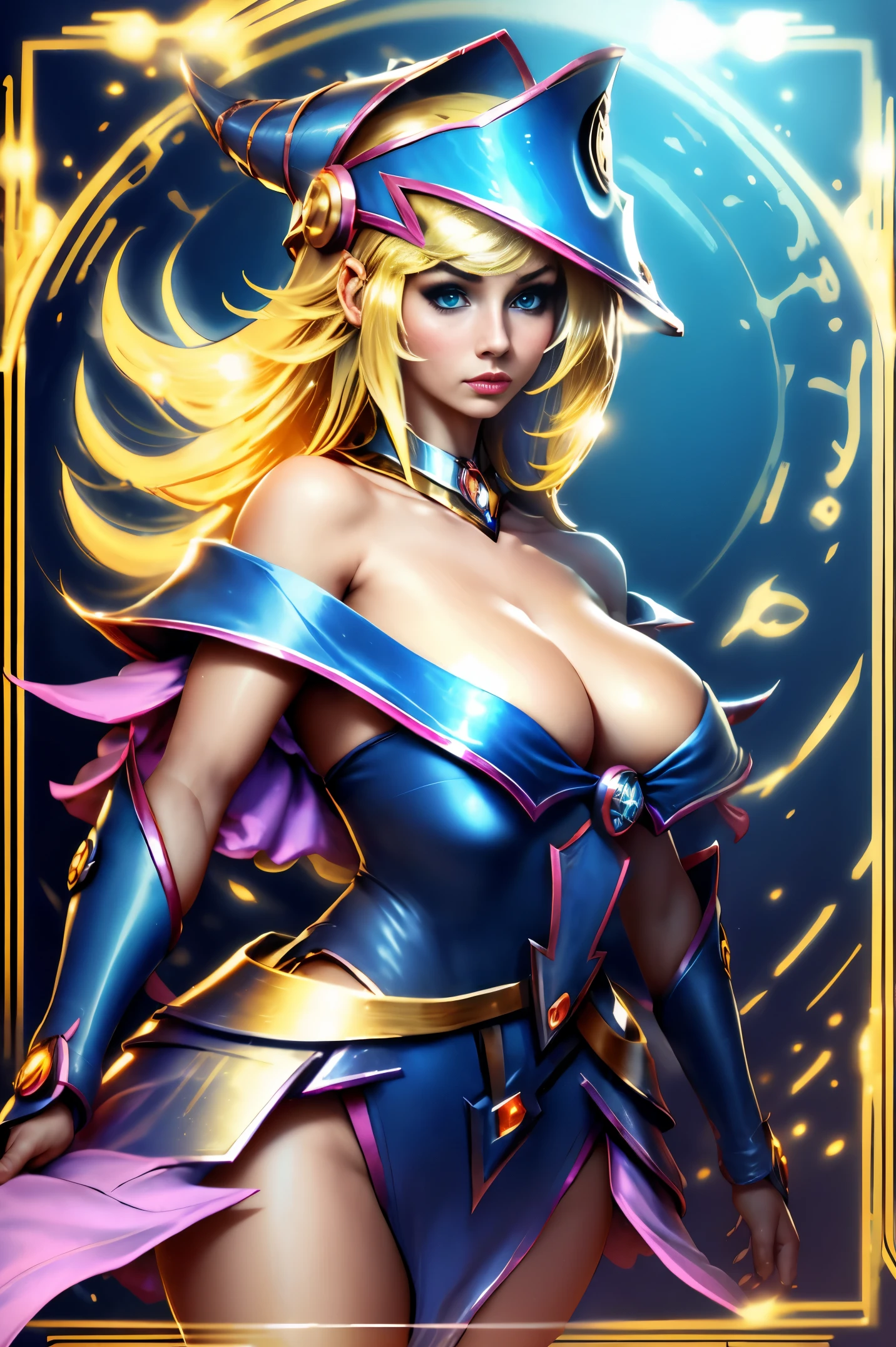 solamente, Super fine photo, Unreal Engine 5 8K UHD digital art portrait of a girl, Arte conceptual, character concept design, wearing a tight, shiny white dress with metallic details, corona de oro, ojos azules, fantasy princess, guante metalico, cabello largo y rubio, La mejor calidad, Obra maestra, Super detailed, sharp focus, pose Sujestiva y sexy y inocente y