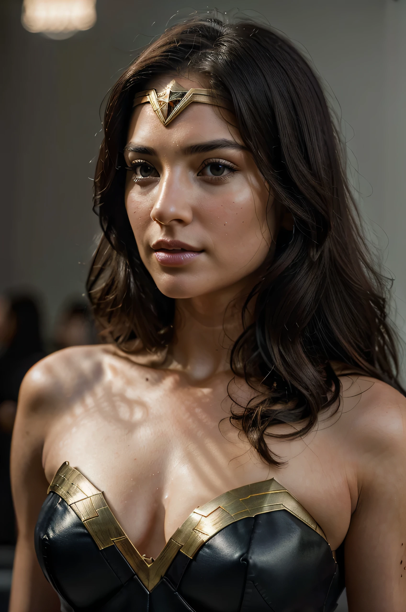 1girl, gal gadot, incredibly detailed and realistic stunning face and body, beautiful detailed eyes, beautiful detailed lips, extremely detailed eyes and face, longeyelashes, incredibly realistic skin texture, perfect hourglass figure, perfect proportions, flawless skin, hyper detailed, photorealistic, 8k, ultra high quality, masterpiece, cinematic lighting, dramatic lighting, natural lighting, vivid colors, intricate details