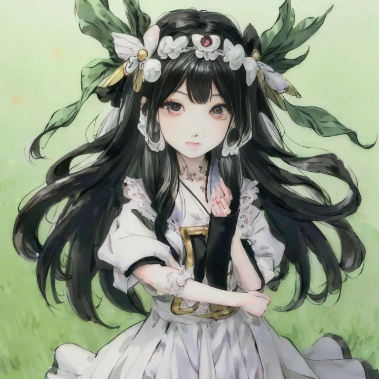 anime girl with long black hair and white dress holding fan, anime moe artstyle, cute anime waifu in a nice dress, anime visual of a cute girl, guweiz, guweiz on pixiv artstation, beautiful anime portrait, hestia, guweiz on artstation pixiv, marin kitagawa fanart, official art, palutena