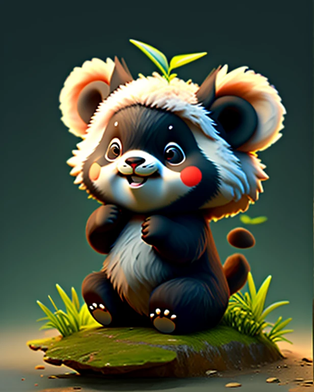 crie um panda fofo sorrindo