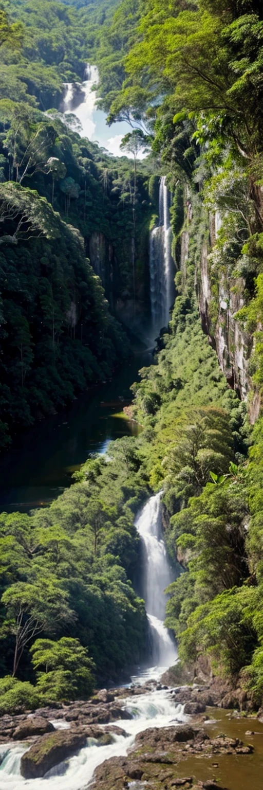 uma vista de uma cachoeira no meio de uma floresta verde exuberante, tente, with trees and waterfalls, cachoeira enormes, Floresta e Cachoeira, cachoeiras altas, cachoeiras e lagos, Cachoeira imensa, com cachoeiras, cachoeira abaixo, several waterfalls, cachoeira enorme, uma cachoeira sem fim, com cachoeiras and river, Lagos e cachoeiras, several waterfalls, cachoeiras ao fundo, incrivelmente lindo