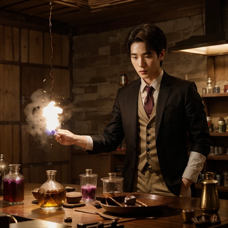 Suho (integrante do grupo coreano EXO) Making magic potions