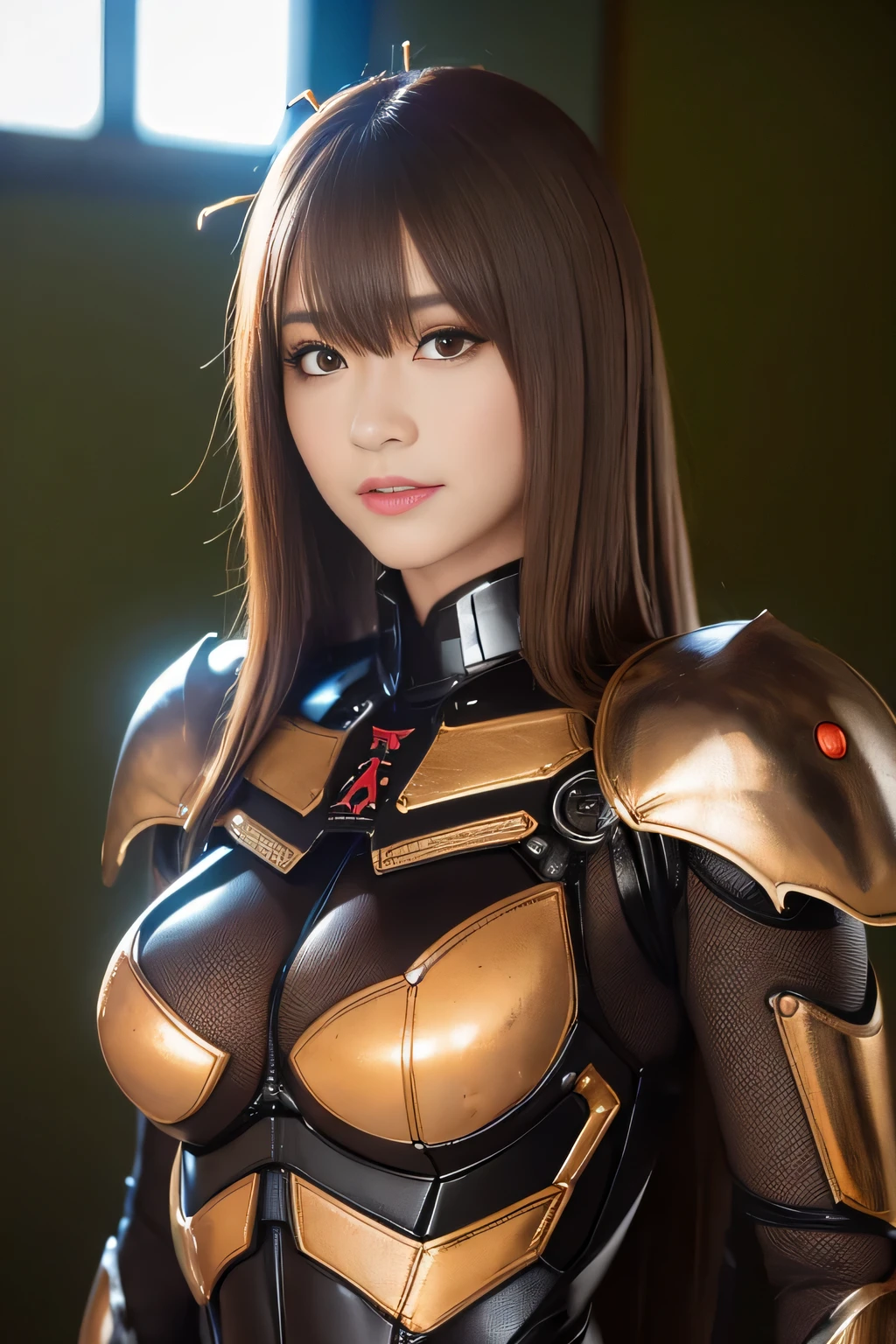 (High resolution,masterpiece,highest quality,Very detailed CG, anime, official art:1.4), realistic, photograph, amazing detail, all complicated, luster and luster,great many layers, 8k wallpaper, 3D, sketch, cute, figure,( alone:1.4), perfect female proportions,villain&#39;s daughter, (Fusion of dark brown cockroach and lady:1.4), (brown cockroach form lady:1.2), (brown cockroach woman:1.2), (Fusion:1.2), (alone:1.4), (evil smile:1.2), muscular, abs, (Cockroach brown exoskeleton bio insect suit:1.4), (Cockroach brown exoskeleton bio insect armor:1.2), (brown transparent cockroach feathers:1.4), (brown cockroach antenna:1.3),