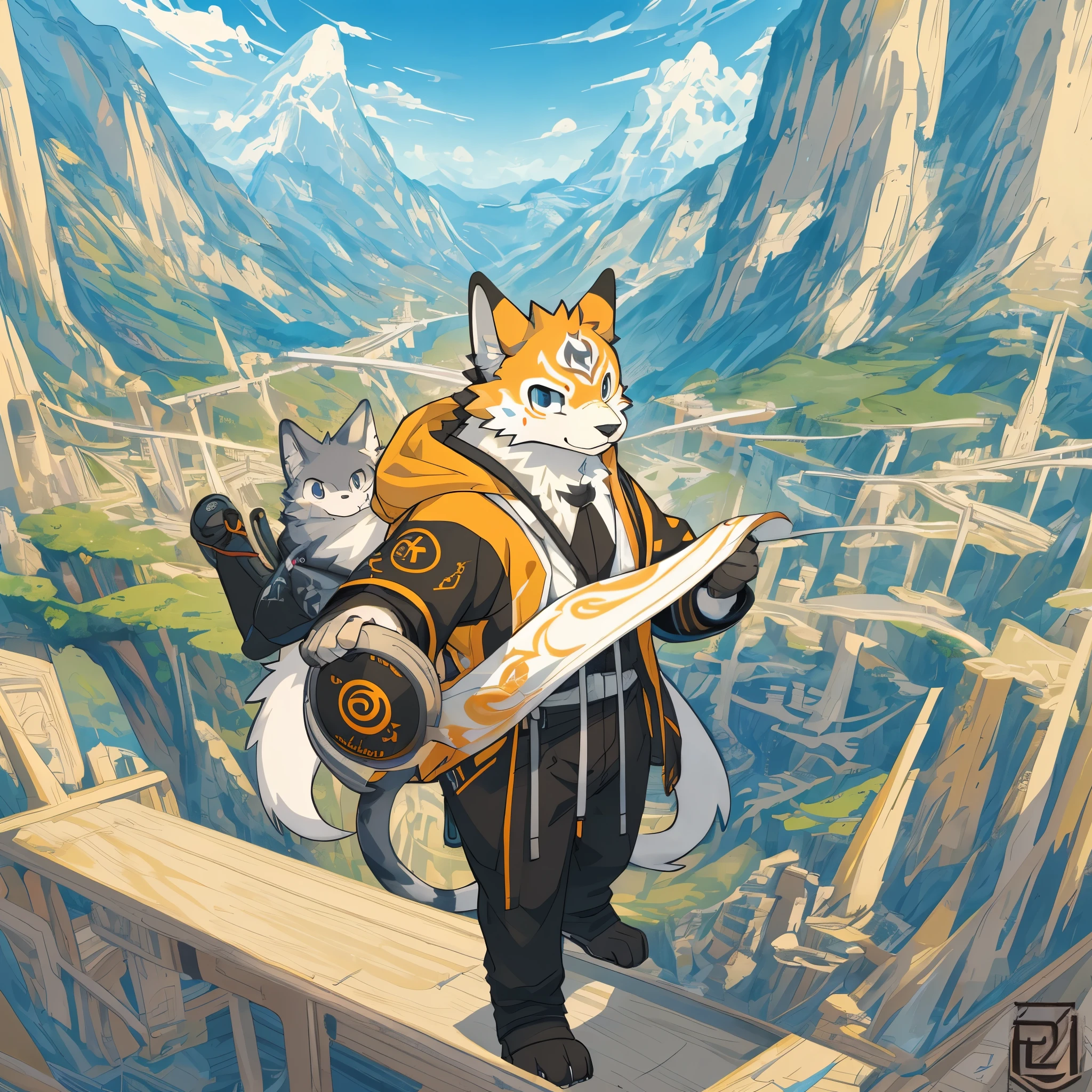 cover page, highres, top quality, best quality, paid reward available, unparalleled masterpiece, perfect artwork, absurdres, High-quality illustrations, super high resolution, detailed background, rzminjourney, vector-art, High-quality illustrations, masterpiece)(kemono, furry anthro)logo mark, round,