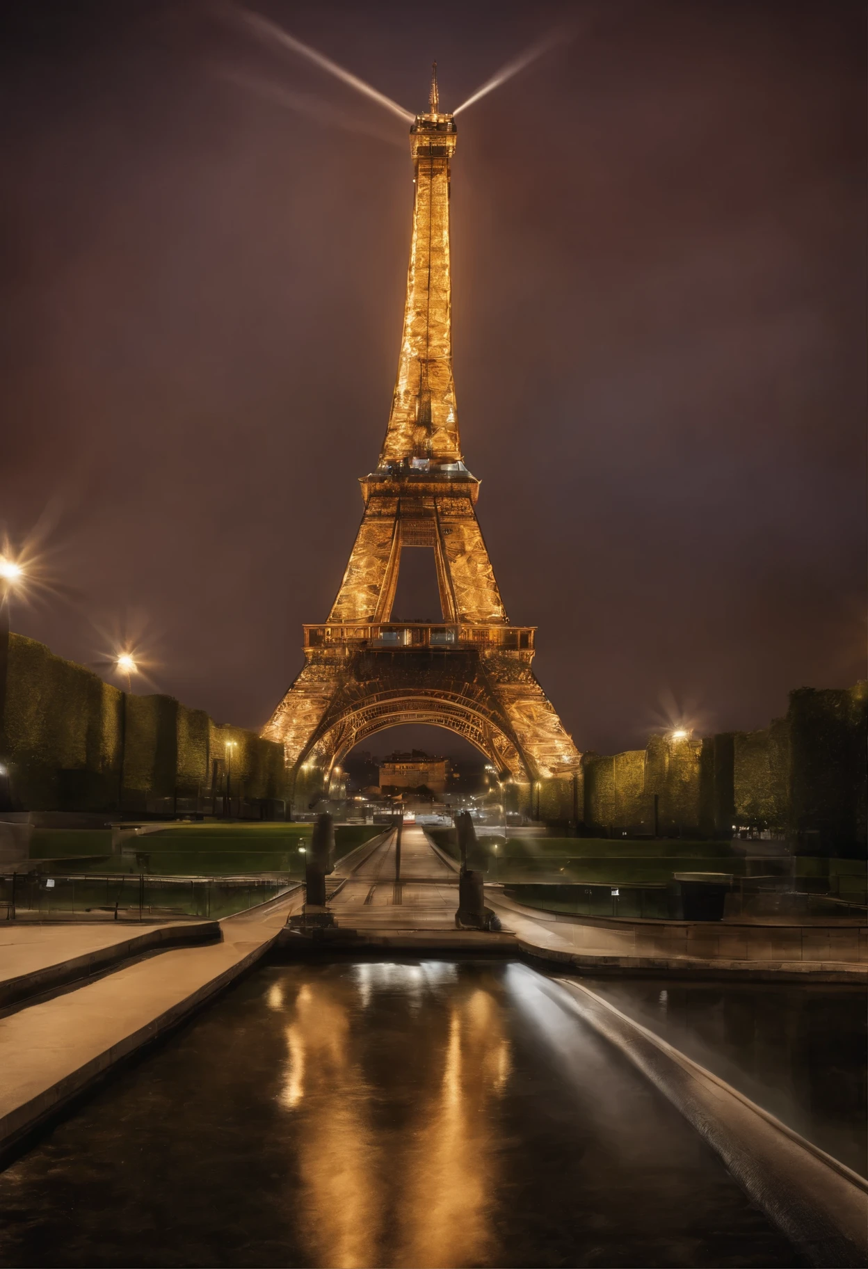 Generate a watercolor-style image of the Eiffel Tower using Sea AI. Input: Eiffel Tower photo. Style: Watercolor. Output: Download the watercolor image.
