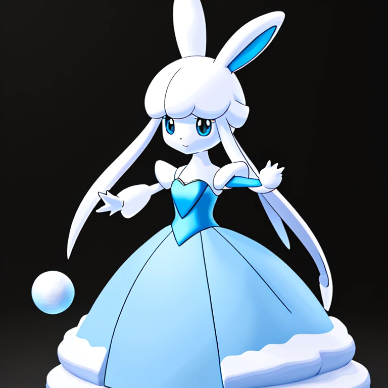 Pokémon、Snow rabbit、Ice type、Figure skating、Wearing a dress、female、cute