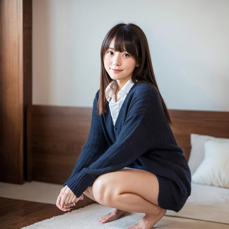 Full body image of a Japanese woman in her 20s with a young face