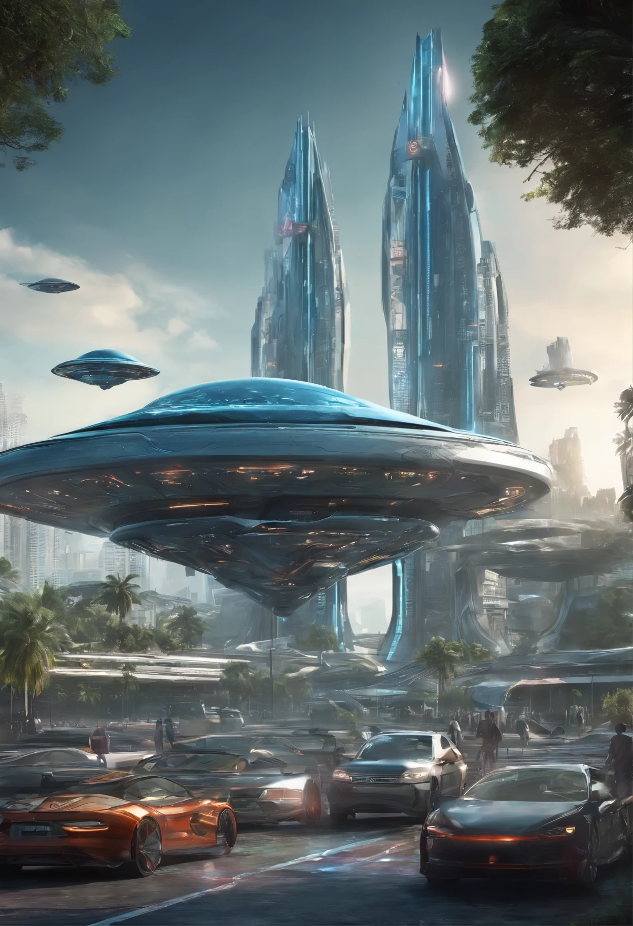 Alien invasion, mexico, disrupt, hyper-realistic, Very detailed,8k