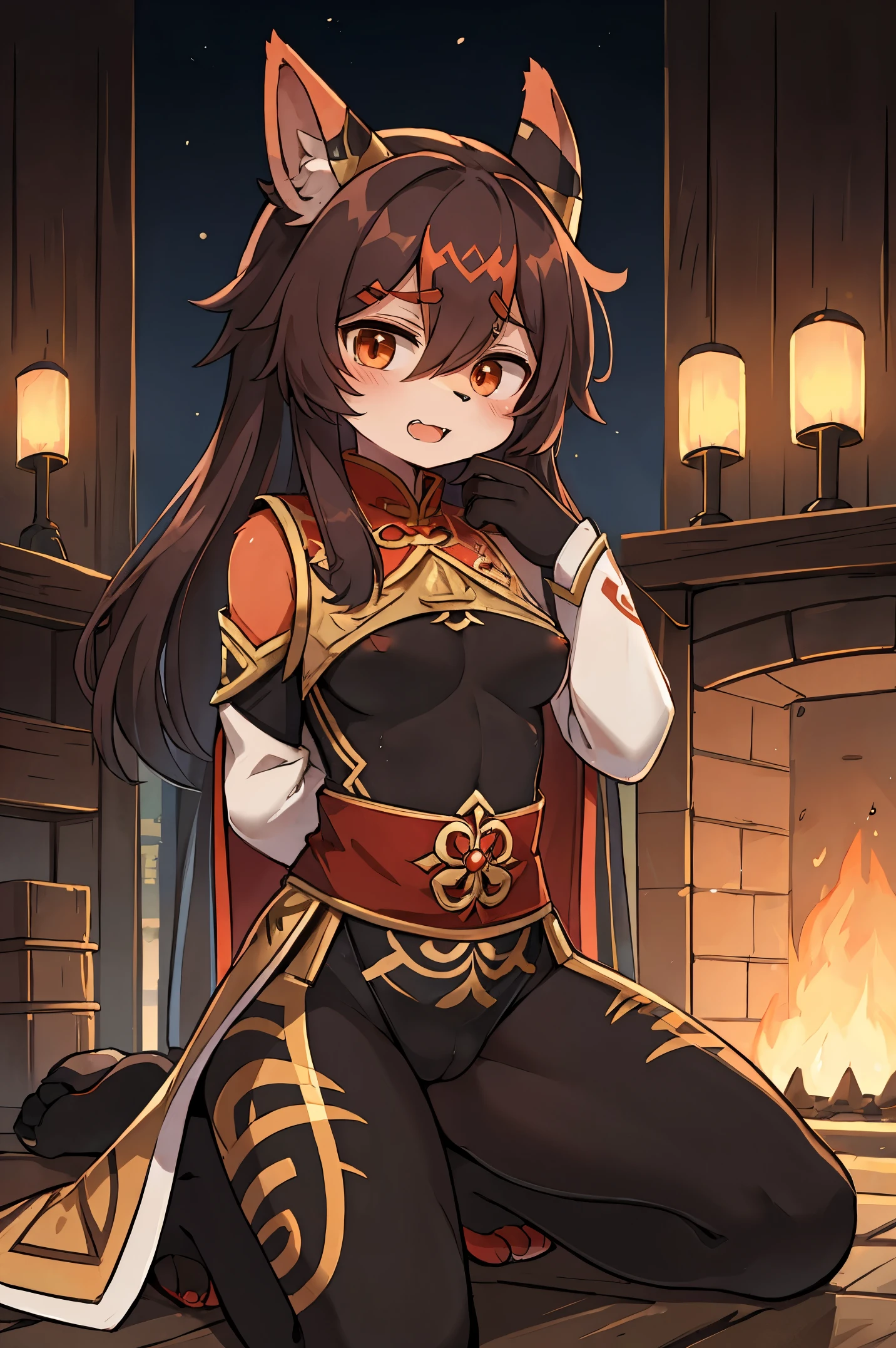 hu tao from genshin impact as a furry