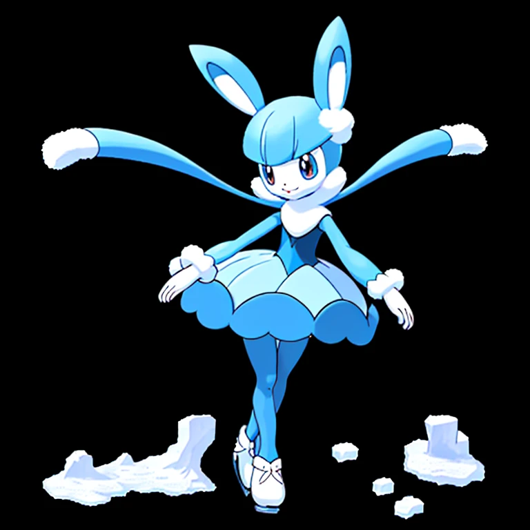 Pokémon、Pokémonのキャラクター、snow rabbit、Ice type、Figure skating、cute、female