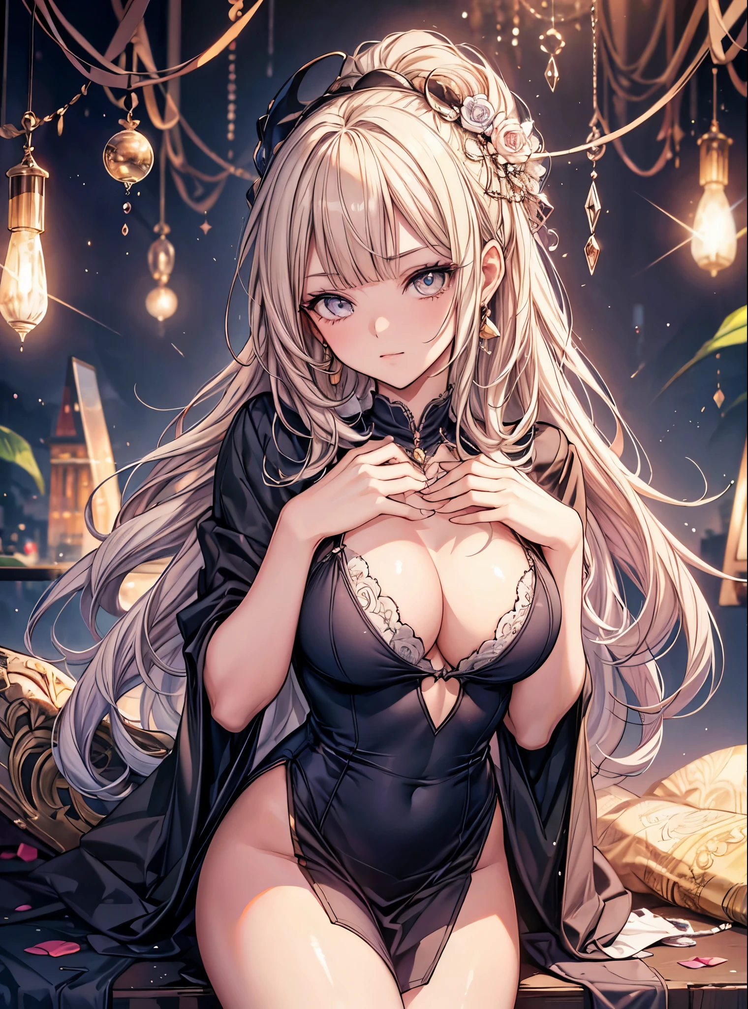 masterpiece, highest quality, High resolution, SA1, one piece, Sparkly eyes, thighs, false eyelashes, Cute atmosphere, straight hair,
