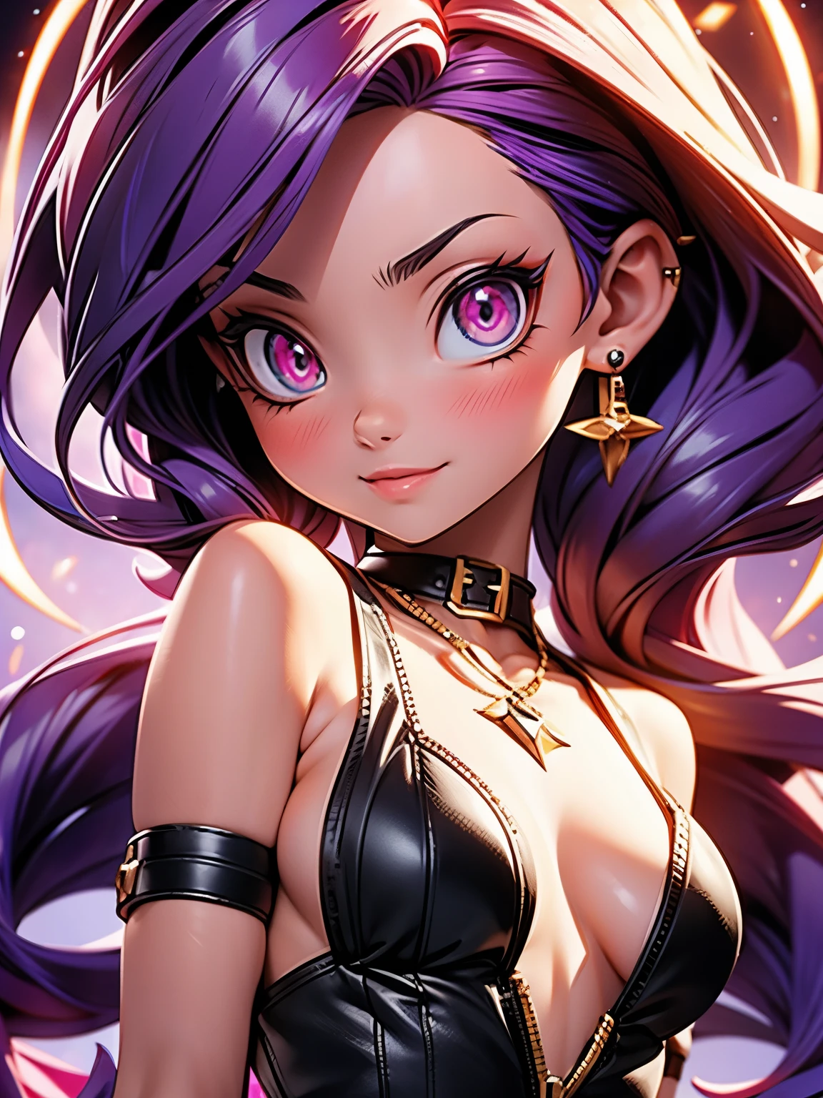 Nsfw, Jinx, league of legends, (master part, best quality;1.3), extremamente detalhado ,ultra detalhado, 1girl,sozinho, seios pequenos, ornamento de cabelo, Brincos, Olhando para o Viewer, mini saia, micro bra, olhos roxos, 4k resolution, ultra-realistic, altamente detalhado, corpo inteiro, noite, dynamic lights, lua cheia, 