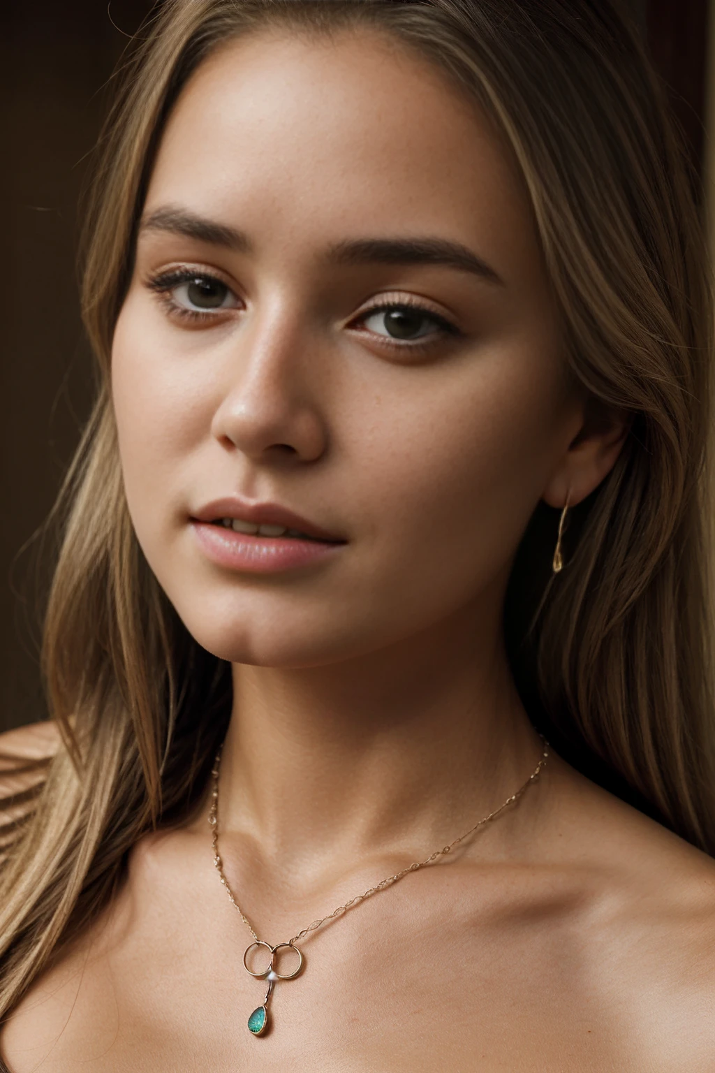 futuraannav52-20600-50200, closeup Portrait of a woman (wearing a turtleneck sweater) BREAK <lora:epi_noiseoffset2:1> BREAK (magazine cover:1.07), dainty diamond necklace BREAK (masterpiece, extremely detailed skin, photorealistic, heavy shadow, dramatic and cinematic lighting, key light, fill light), sharp focus, epicrealism