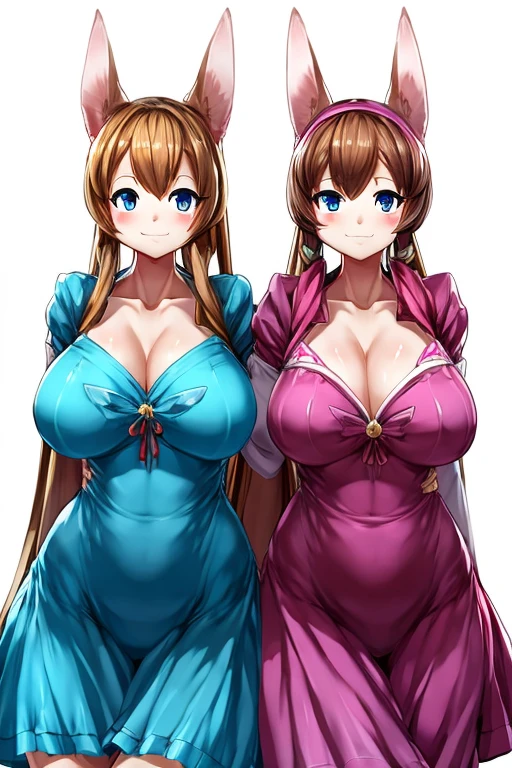 2 females,mature mother AND little daughter,stand side by side,from below:0.5,full body view,(((Simple backgroud))),(((by pochincoff)))