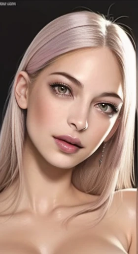 (masterpiece, best quality), shiny face, shiny skin, best quality, ultra-high resolution, depth of field,  intricate details, thin, ((slim)), beautiful girl, Light pink hair, white skin, light purple eyes, sharp jawline, cropped jacket, messy hair, plump lips, upper body, smirk, plum areolas, light colored areolas, Puffy nipples, puffy areolas, both sides of tits is in the flame, detailed eyes, detailed tits, enhanced tits tufts, detailed face, detailed tits, detailed vagina, light pink nipples, full body, leaning forward, topless