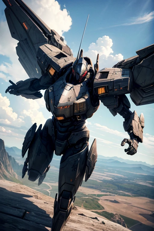 (best quality,4k,8k,highres,masterpiece:1.2),ultra-detailed,(realistic,photorealistic,photo-realistic:1.37),jet flying in the sky, Armored Core V, Armored Core V, Armored Core IV, spaceship flying above, sci-fi spaceship in battle, spaceship flying in the background, high-definition visual effects-9, Valkyrie fighter, stunning visual effects, visual effects shot, spaceship flying around, Armored Core V on the ground