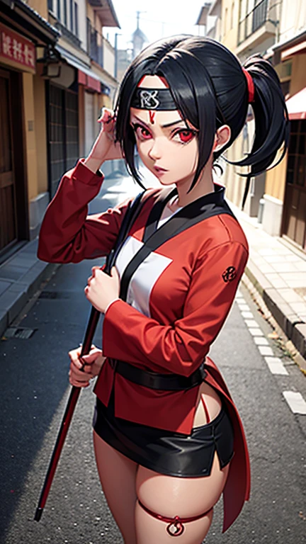 Rue de Konoha, 4k, sarada Uchiwa 25 ans, Sharingan, nue 