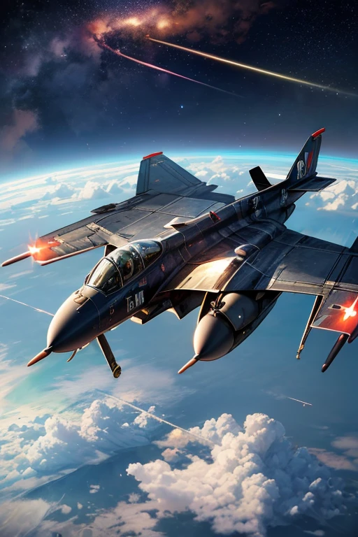 There is a jet flying in the sky，and emit smoke, 瓦尔基里fighter jets, fighter jets无人机, HD visual effects-9, Japanese Computer Graphics, anime bullet vfx, time and space fortress style, 喷气式fighter jets, Ace air combat, kamiura, fighter jets, Ace air combat, strafing attack aircraft, 第五代fighter jets, 星际fighter jets, simulated space combat, fire