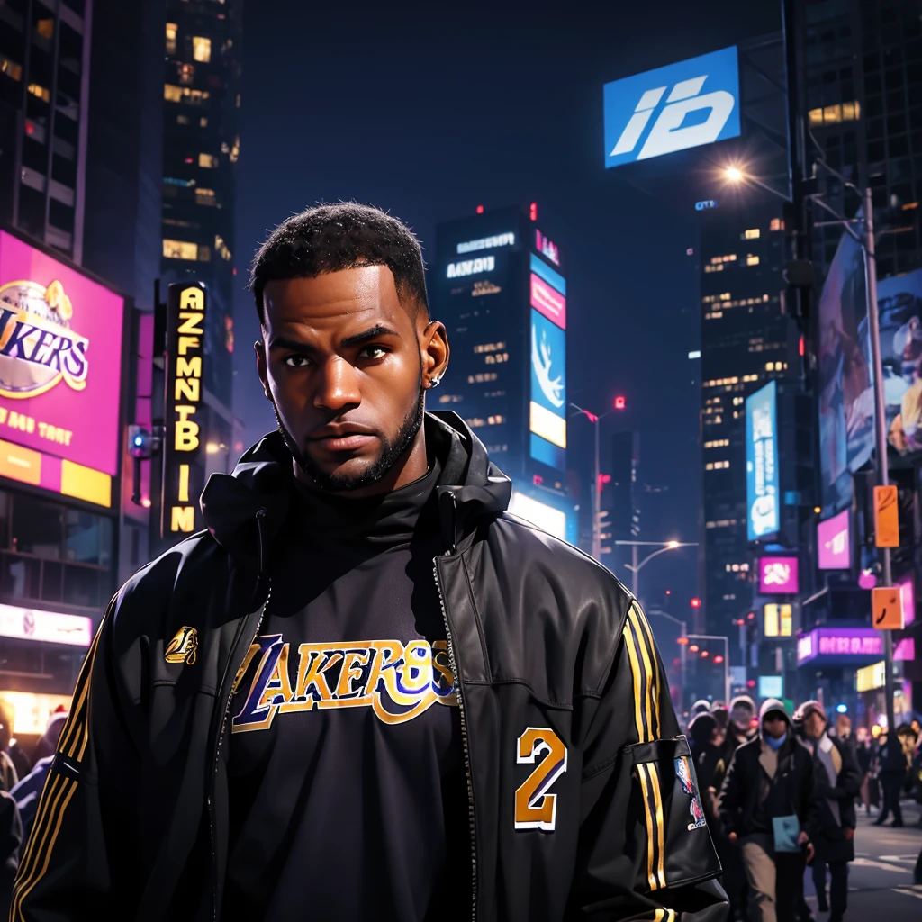 LeBron James, Lakers, cyberpunk
