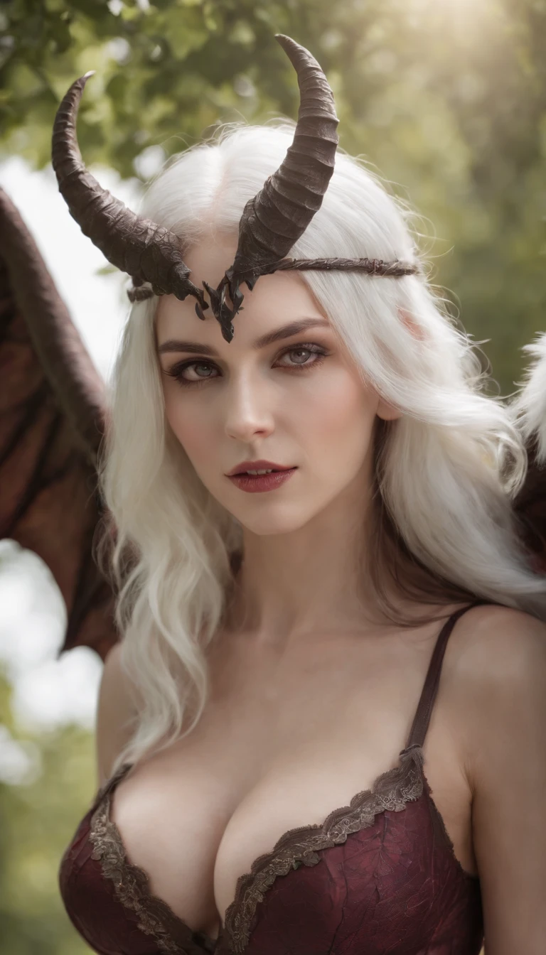 A monster girl has wings .perfect girl .scary woman.devil woman. large wings.large horns .hot breast .showing breast .white hair .lingerie .full body shoot .hot body .cum on moutg .elf ears.long nose .scary eyes.vampire teeth.opening mouth. Angry face .skirt .(NSFW) .full blood .standing on a tree . high tree . looking at sunset. big boobs . ultra high resolution . 8k . fully detailed
