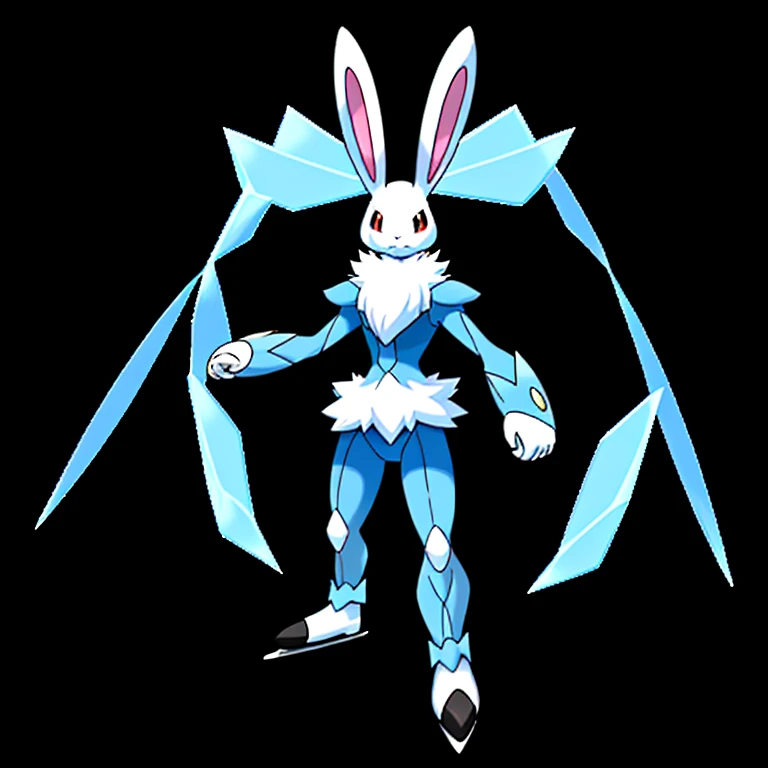 Pokemon、Pokemonのキャラクター、Snow rabbit、Ice type、speed skating、Human beast type、cool、male