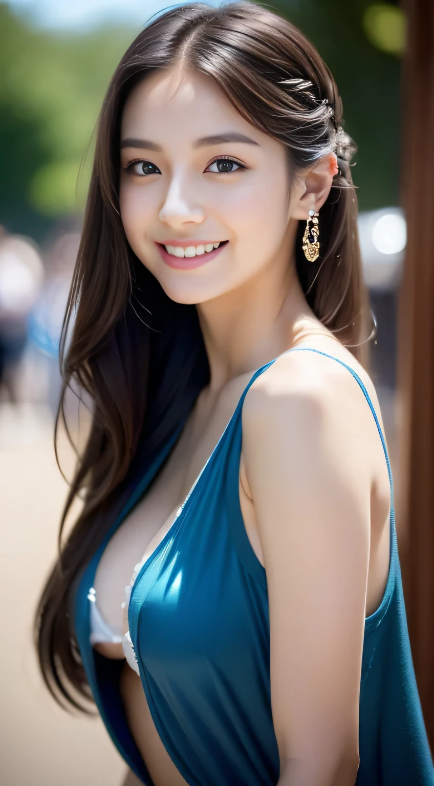 (((32K,very high res, high detailing, highly accurate,Masterpiece Girl 1))),Raw photo & realistic atmosphere,beautiful dark brown eyes,Detailed mouth,Glossy lips,Detailed eyebrows,Soft white skin that shines with every detail,full bodyesbian,Eyes drawn in detail、Very beautiful eyes with azure eyes,Detailed lips、Very beautiful face,Very well-formed face、Lifelike face,shiny beautiful lips,Beautiful eyebrows,Infinite reality,Best design,(Insanely cute sober and modest Japan 18-year-old girl,Toned body,Perfect Gal Leader Model,Beautifully shaped ,Very cute beautiful girl,Little est Natural Makeup,Japanese ido,Korean Idols,Young sensual idol,Moist eyes,Dark beautiful eyes,Beautiful butt,beauty legs,,l's foot,:1.3),超A high resolution、,Natural and realistic face,Back lighting,Pure eyes are too cute,(((photorealisim,Photograph the whole body))),,Reality Live Action,(simple earrings,a necklace,nailart,Colorful poncho,Camping Fashion,Hair braided and tied in a mixture of blonde and blue,独奏,Lori,Smile faintly,fuldy Esbian:1.7),(Show full-body fashion,mysterious15Year old schoolgirl,Outdoor Hats,Music Events:1.8),(Dense and beautiful tattoo art on the chest:1.9)