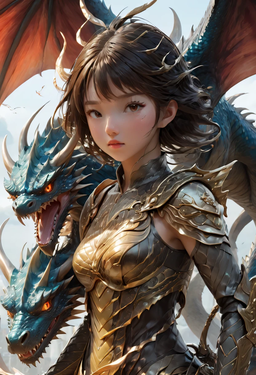 Anime style illustration of girl carrying dragon, Epic Anime Fantasy, epic anime style, author：Yang Jie, anime epic artwork, Dragon Knight, epic fantasy art style, Human and dragon fusion, Advanced Digital Animation Art》, Anime Fantasy Illustration, Badass anime 8k, Epic fantasy style art, Fantasy style anime, Epic fantasy style, Detailed digital animation art