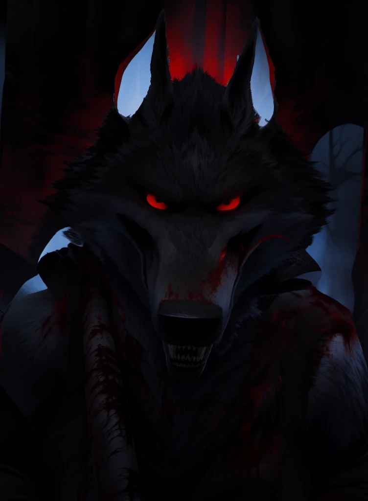 death wolf with blood-covered teeth is staring at you inside your room while you sleep, a horror movie scene filled with blood, the soul hunter. (best quality, 4k, highres, masterpiece:1.2), ultra-detailed, (realistic: 1.37), dark atmosphere, intense shadows, hauntingly vivid colors, eerie lighting, chilling ambiance, gothic horror, suspenseful, blood-soaked, bone-chilling, fear-inducing, terrifying, atmospheric, macabre, supernatural presence, menacing, eerie silence, nightmarish setting, heart-pounding, hair-raising, bone-chilling, bone-chilling suspense, bone-chilling terror, goosebumps-inducing, spine-tingling, pulse-pounding, hair-raising, adrenaline-pumping.