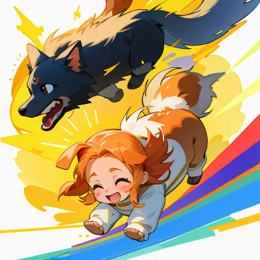 Baby collie or border collie,Um filhote de cachorro、 arte oficial, , Sobre, retrato estilo anime, estilo de arte anime moe, estilo anime 2d, estilo de arte fofo, anime estilizado, estilo de arte de anime, estilo anime. 8k, estilo anime 4k, estilo de arte de anime, Arte digital de anime!!、Filhote de cachorro branco、fofo、Baby Golden Retriever、branca、vigoroso、Um sorriso encantador、Filhote de cachorro deformado、Levante as patas dianteiras、Filhote de cachorro deformado、dynamic poses、((obra-prima))、(((maximum quality))、Chibi Chara、
