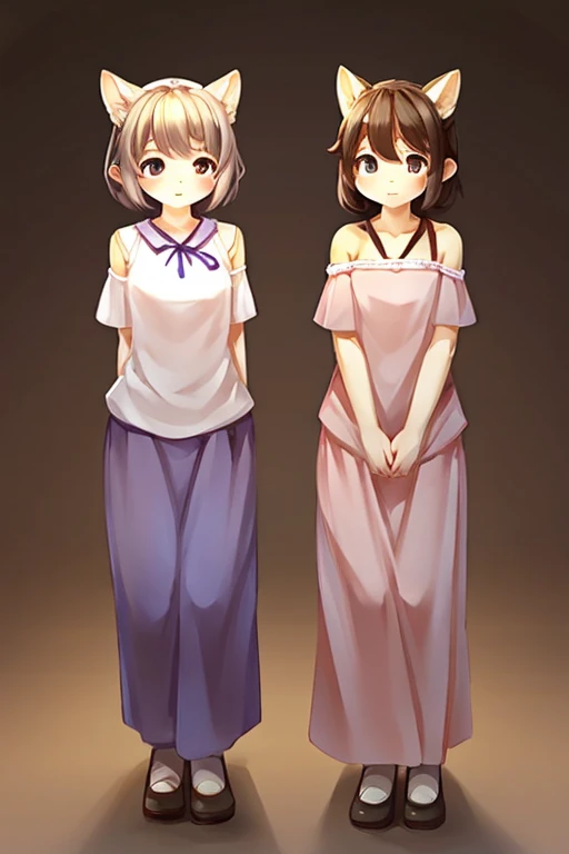 (((by obui:1.5))),2 females,mature mother AND ,stand side by side,from below:0.5,full body view,(((Simple backgroud))),