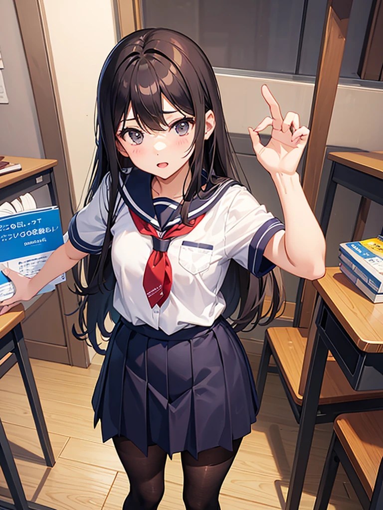 Pee、high school 、girls、uniform、tights、enchanted、classroom