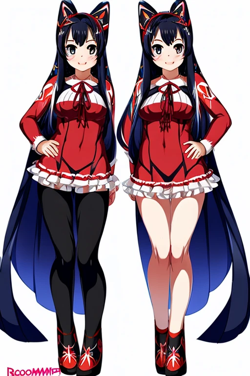 (((by horosuke:1.5))),2 females,mature mother AND ,stand side by side,from below:0.5,full body view,(((Simple backgroud))),