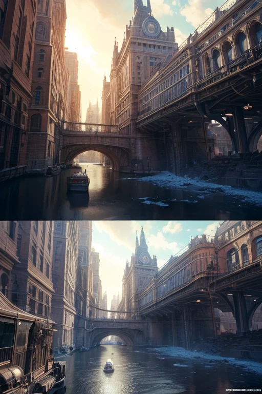 (best quality,4k,8k,highres,masterpiece:1.2),ultra-detailed,(realistic,photorealistic,photo-realistic:1.37),steampunk,train passing through a tunnel mirrored shot,steampunk airship flying overhead,Nier Automata spaceship style,steampunk airship,epic spaceship scene,detailed cinematic shot,complex machinery in space,highly detailed and surreal visual effects,wormhole,surreal sci-fi set design,movie opening shot,movie establishing shot,dream sequence,apprentice